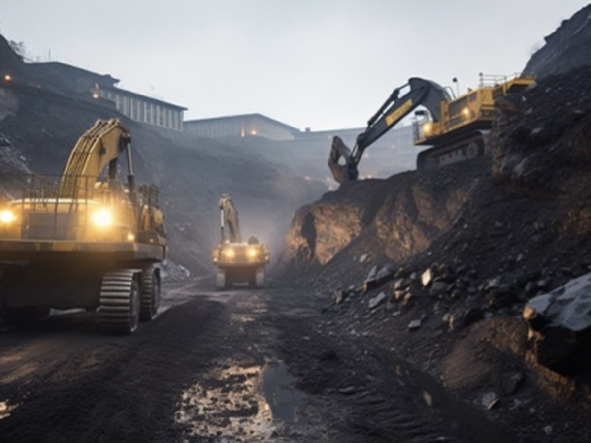 Mining equipment operating at night